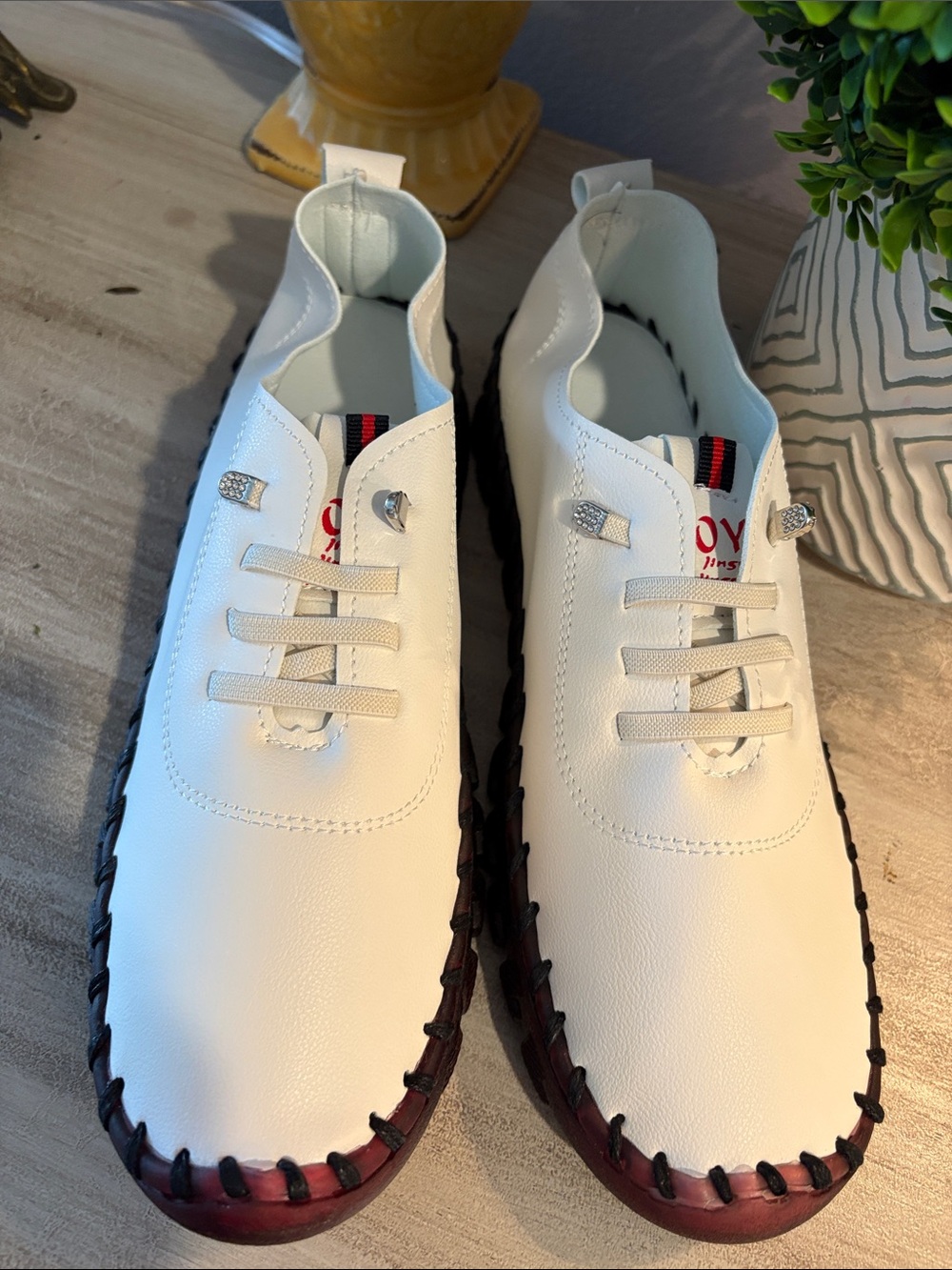 White Slip-On Sneakers, European. - Picture 5 of 7